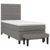 vidaXL Sommier &agrave; lattes de lit avec matelas Gris fonc&eacute; 100x200cm Tissu
