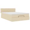 vidaXL Lit ottoman avec matelas et LED cr&egrave;me 140x200 cm tissu