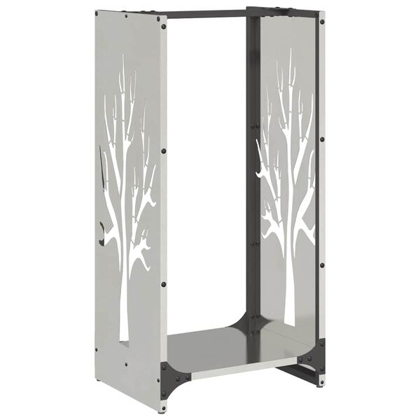 vidaXL Portant de bois de chauffage 40x30x80 cm acier inoxydable