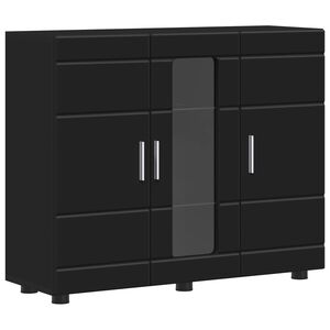 vidaXL Cabinet en Bois Noir 88,5 x 30,5 x 73 cm Bois d'ing&eacute;nierie