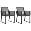 vidaXL Chaises de jardin lot de 2 Noir R&eacute;sine tress&eacute;e