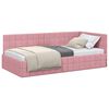 vidaXL Cadre de lit d'angle Rose 90 cm x 190 cm Velours