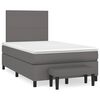 vidaXL Sommier &agrave; lattes de lit avec matelas gris 120x190 cm similicuir