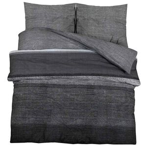 vidaXL Ensemble de housse de couette gris fonc&eacute; et noir 200x220 cm coton