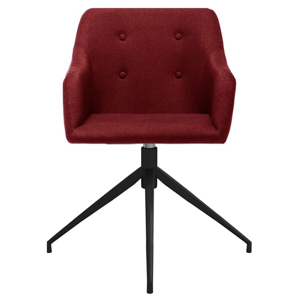 vidaXL Chaises pivotantes &agrave; manger lot de 2 Rouge bordeaux Tissu