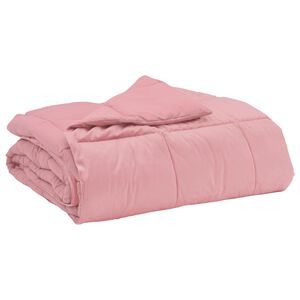 vidaXL Duvet d'&eacute;t&eacute; simple Matelass&eacute; Rose 140 x 200 cm Microfibre