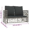 vidaXL Salon de jardin 2 pcs avec coussins Résine tressée Gris