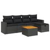 vidaXL Salon de jardin 6 pcs avec coussins noir r&eacute;sine tress&eacute;e