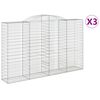 vidaXL Paniers &agrave; gabions arqu&eacute;s 3 pcs 300x50x180/200 cm fer galvanis&eacute;