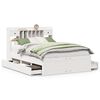 vidaXL Lit biblioth&egrave;que sans matelas blanc 150x200 cm bois pin massif