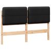 vidaXL T&ecirc;te de lit capitonn&eacute;e Marron et Noir 135 cm Pin massif