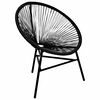 vidaXL Chaise de jardin forme de lune r&eacute;sine tress&eacute;e noir