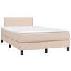 vidaXL Sommier &agrave; lattes de lit matelas cappuccino 120x190cm similicuir