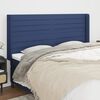 vidaXL T&ecirc;te de lit avec oreilles Bleu 203x16x118/128 cm Tissu