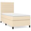 vidaXL Sommier &agrave; lattes de lit avec matelas Cr&egrave;me 100x200 cm Tissu