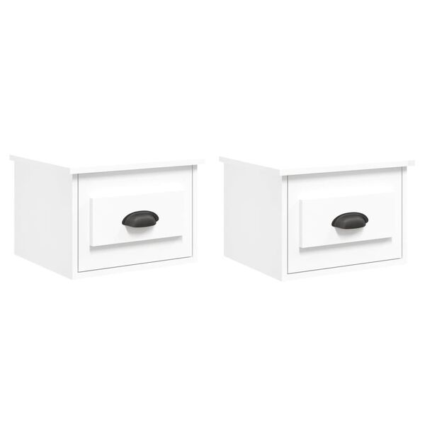 vidaXL Tables de chevet murales 2 pcs blanc 41,5x36x28 cm