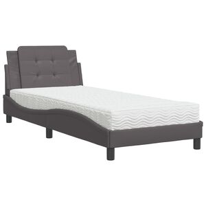 vidaXL Lit avec matelas Zadar gris 80x200 cm similicuir