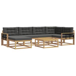 vidaXL Ensemble de canap&eacute;s d'ext&eacute;rieur 7 pc Blanc et anthracite