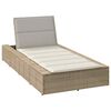 vidaXL Transat avec coussin flottant beige r&eacute;sine tress&eacute;e