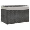 vidaXL Panier &agrave; linge avec couvercle gris 55,5x35x34 cm r&eacute;sine tress&eacute;e