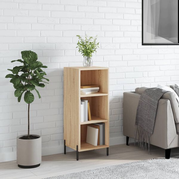 vidaXL Buffet ch&ecirc;ne sonoma 34,5x32,5x90 cm bois d'ing&eacute;nierie