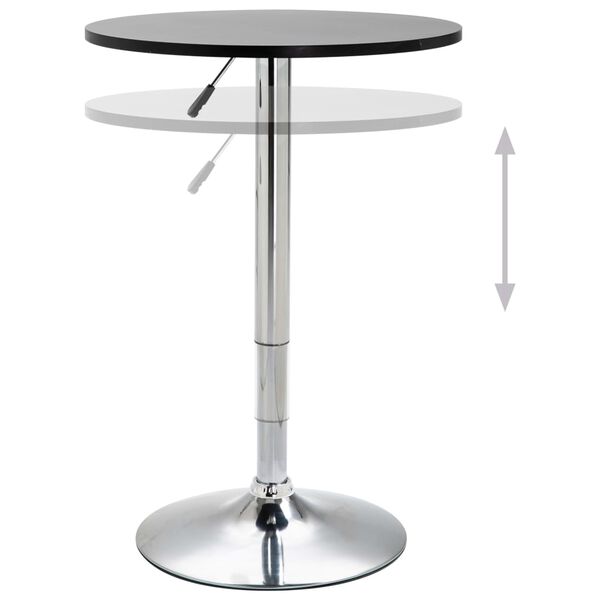 vidaXL Table de bar Noir &Oslash;60 cm MDF