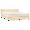 vidaXL Sommier &agrave; lattes de lit avec matelas Cr&egrave;me 180x200 cm Tissu