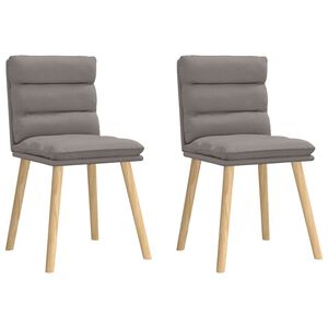 vidaXL Chaises &agrave; manger lot de 2 taupe tissu