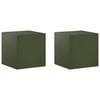 vidaXL Support de Plante 2 pcs Vert olive 40 x 40 x 40 cm Acier
