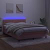 vidaXL Sommier &agrave; lattes de lit avec matelas et LED Rose 140x190 cm
