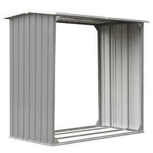 vidaXL Abri de stockage de bois Acier galvanis&eacute; 172x91x154 cm Gris