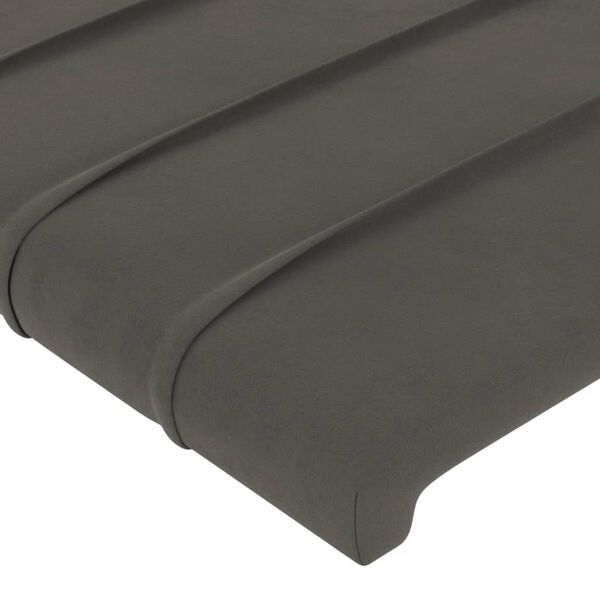 vidaXL T&ecirc;te de lit Gris fonc&eacute; 160 x 5 x 118/128 cm Velours