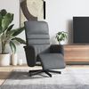 vidaXL Fauteuil inclinable avec repose-pieds gris similicuir