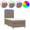 vidaXL Sommier &agrave; lattes de lit et matelas et LED Taupe 90x190 cm Tissu