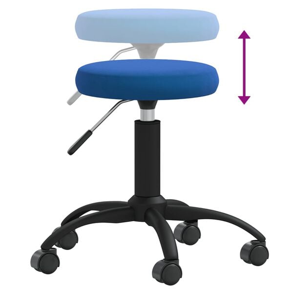 vidaXL Tabouret de massage Velours Bleu