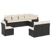vidaXL Salon de jardin 8 pcs avec coussins noir r&eacute;sine tress&eacute;e