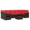vidaXL Ensemble de canap&eacute; de jardin 8 pcs avec coussins marron r&eacute;sine tress&eacute;e