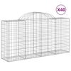 vidaXL Paniers &agrave; gabions arqu&eacute;s 40 pcs 200x50x100/120 cm fer galvanis&eacute;