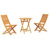vidaXL Ensemble bistro pliant 3 pc Marron Bois d'Acacia Massif