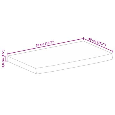 vidaXL Dessus de table à bord vivant 50x40x3,8 cm bois massif manguier