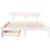 vidaXL Cadre de lit sans matelas blanc 135x190 cm bois de pin massif