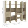 vidaXL Ensemble de biblioth&egrave;que 4 pcs Ch&ecirc;ne sonoma Bois d'ing&eacute;nierie