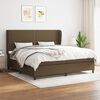 vidaXL Sommier &agrave; lattes de lit avec matelas Marron fonc&eacute; 200x200 cm