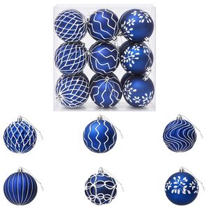 vidaXL Ensemble de boules de No&euml;l XL 18 pc Bleu et Blanc Diam. 8 cm