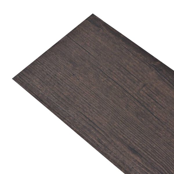 vidaXL Dalles de plancher PVC autoadh&eacute;sif 5,02 m&sup2; 2 mm marron fonc&eacute;