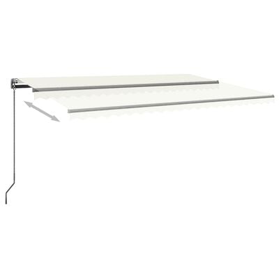 vidaXL Auvent automatique avec capteur de vent et LED 500x350 cm Crème