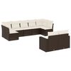 vidaXL Salon de jardin avec coussins 9 pcs marron r&eacute;sine tress&eacute;e