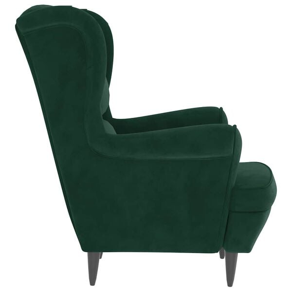 vidaXL Fauteuil vert fonc&eacute; velours