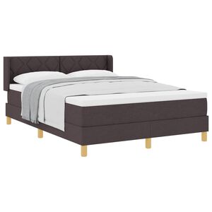 vidaXL Lit &agrave; ressorts avec matelas Marron fonc&eacute; 200 x 160 cm Polyester