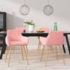 vidaXL Chaises &agrave; manger lot de 4 Rose Velours